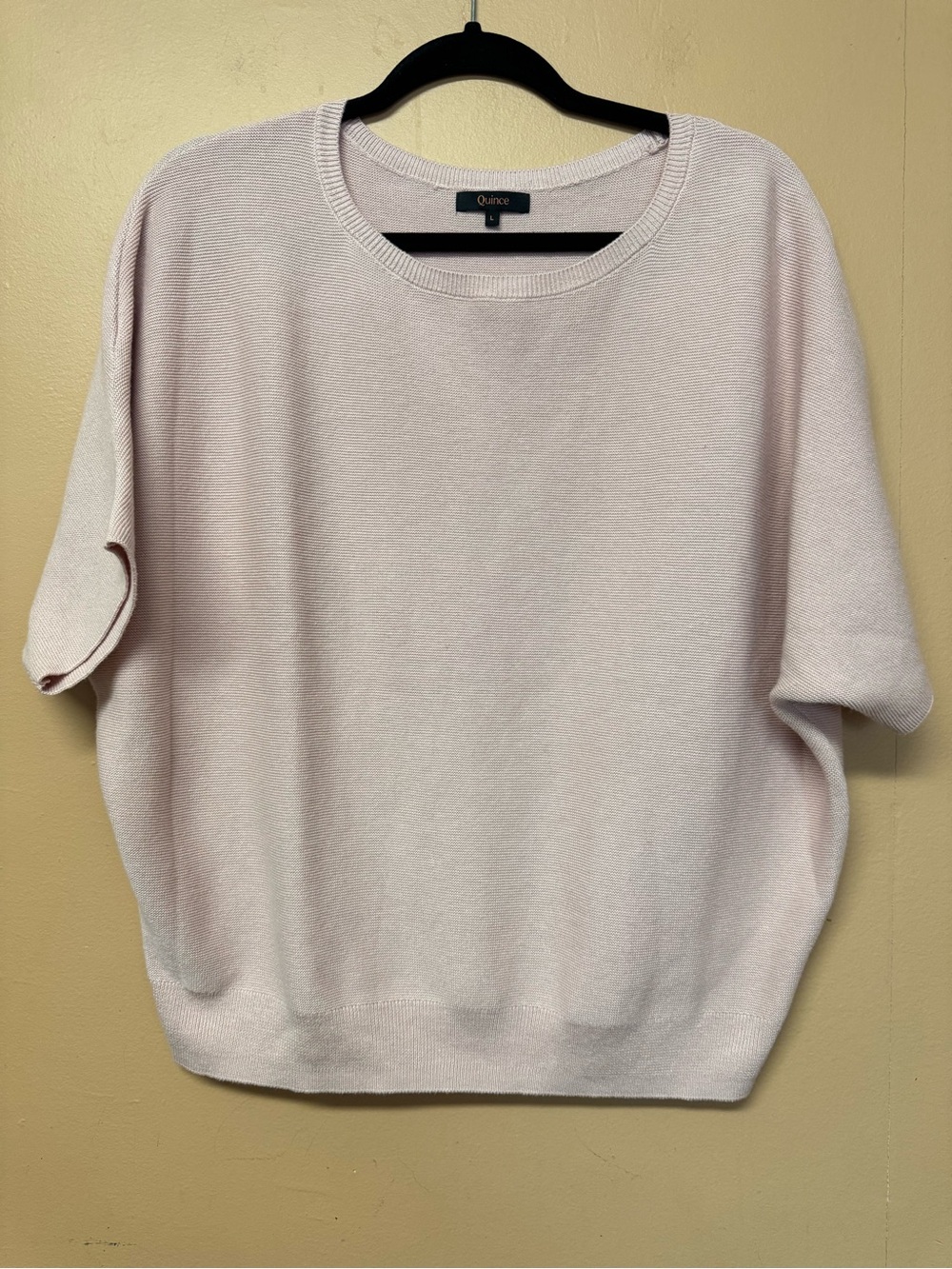 Bundle of 2 Quince Cotton Cashmere Link-Stitch Dolman Sweaters Large Pink Blue - Picture 2 of 14